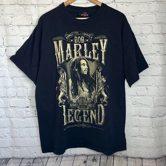 Bob Marley Legend Zion Rootswear T Shirt Size 1X 2010 Black Kingston Jamaica - Picture 1 of 6